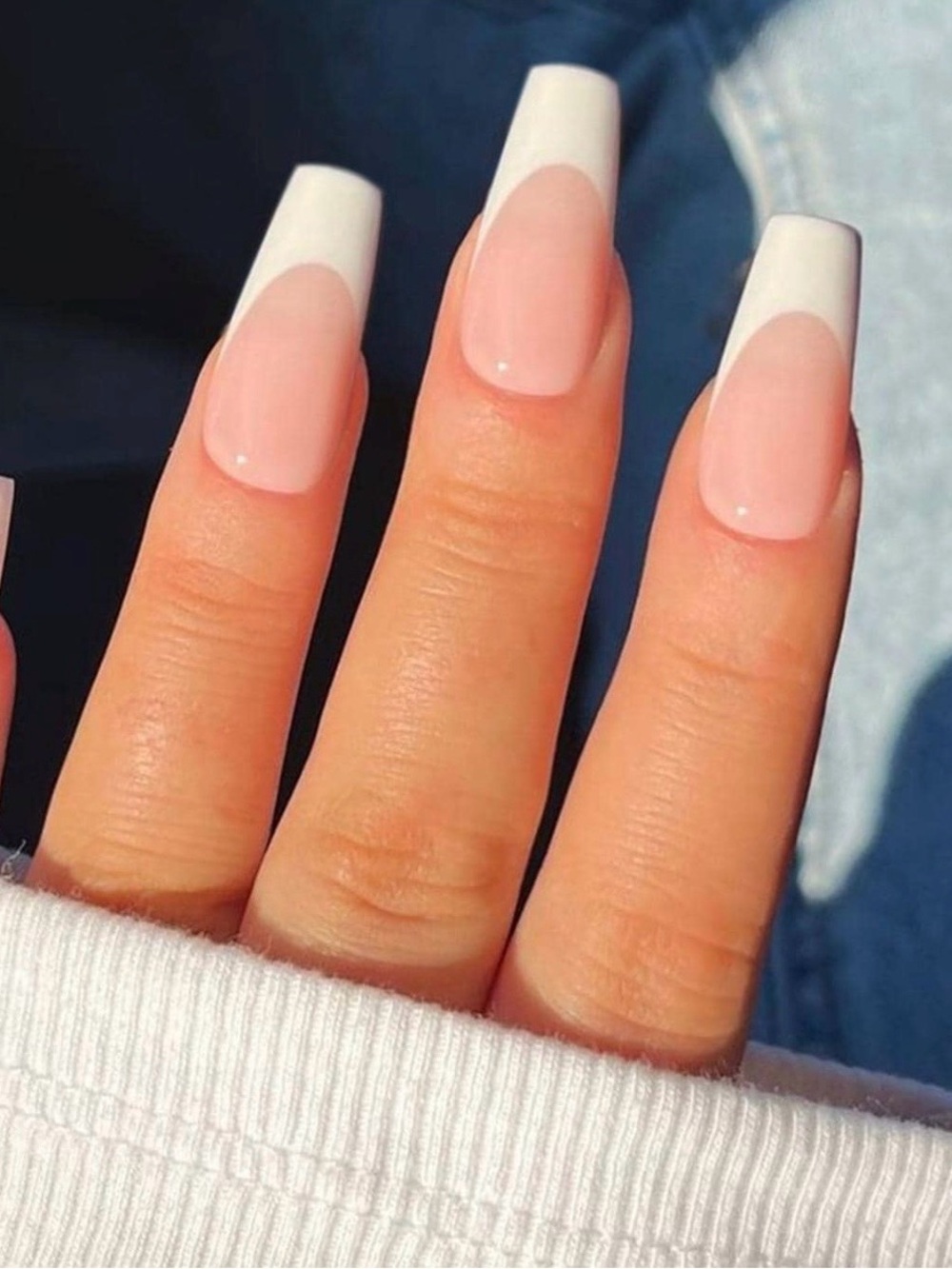 Classic White French Tip Nails